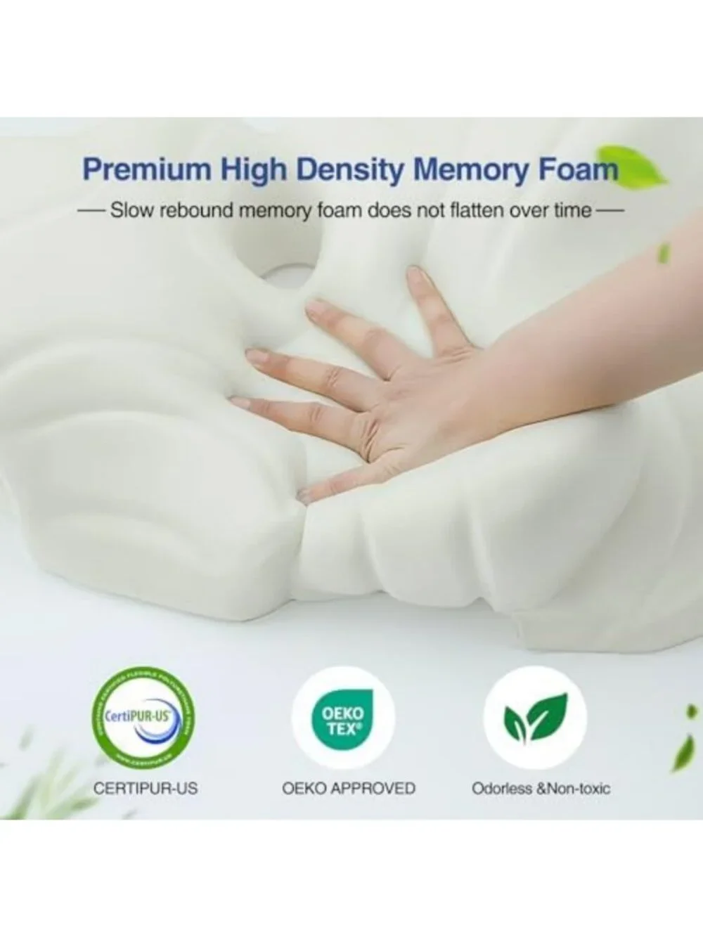 Orthopedic Memory Foam Cervical Neck Pillow for Comfortable Sleep & Support